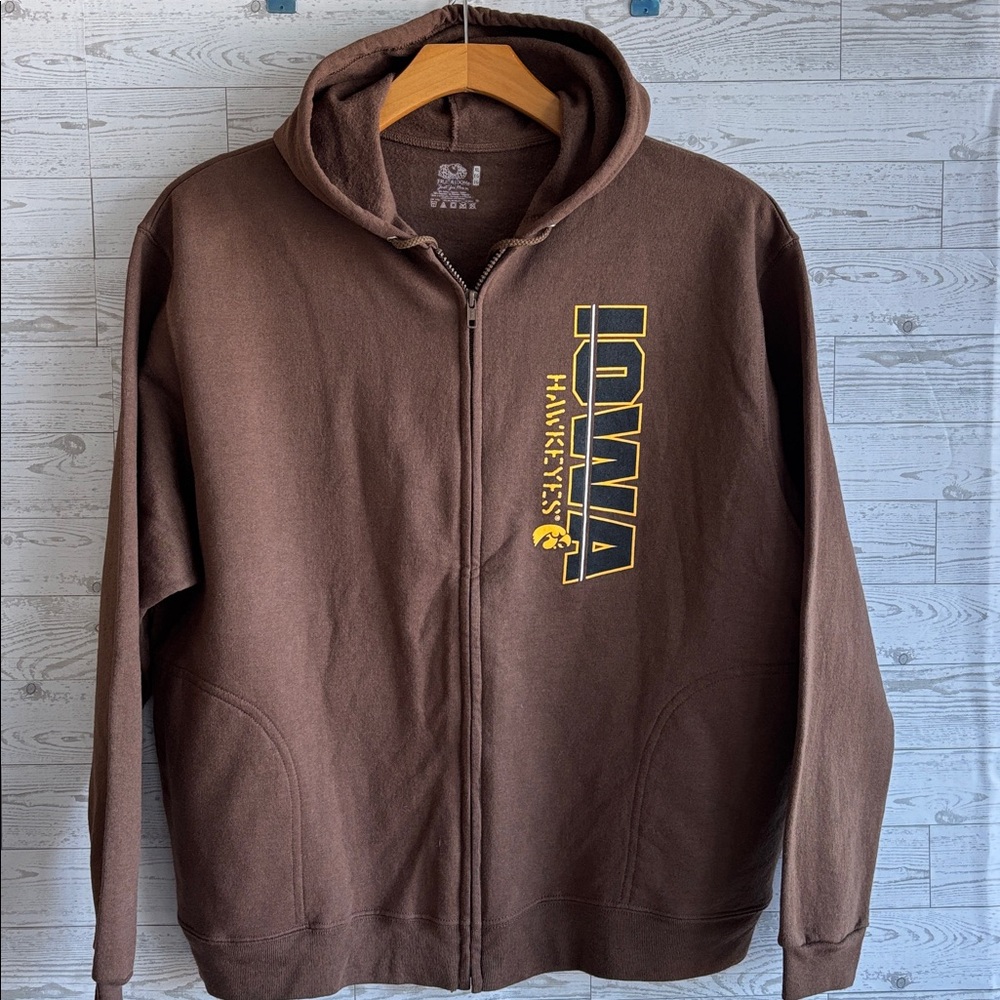 Vintage Iowa‎ Hawkeyes brown hoodie sweatshirt Women's XL Tailgate oversized